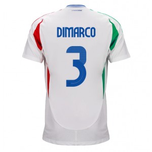 Fotbalové Dres Itálie Federico Dimarco #3 Venkovní Oblečení ME 2024 Krátký Rukáv